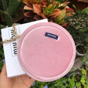 Miu Miu Blush Velvet Circle Bag